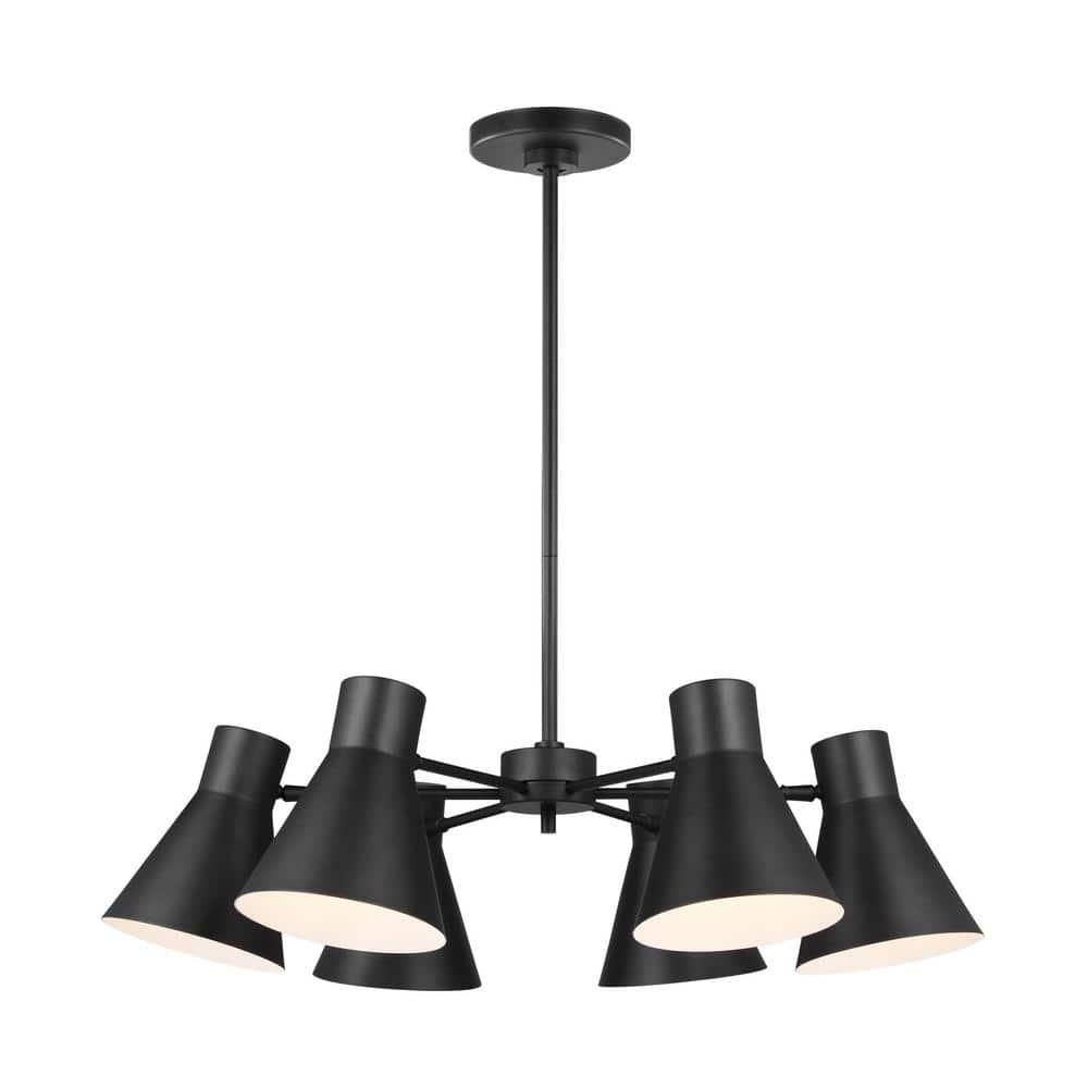 Chet Midnight Black 6-Light Mid-Century Chandelier
