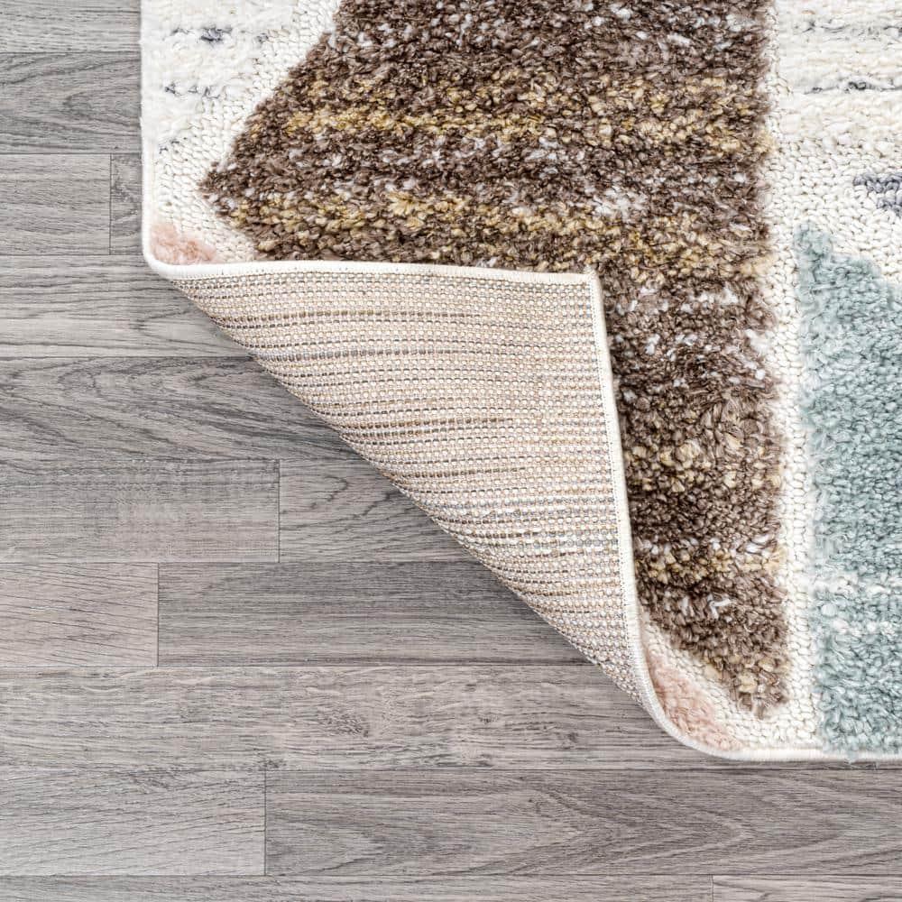 4' x 6' Aileen Geometric Scandi Colorblock Carved Area Rug, Cream - JONATHAN Y