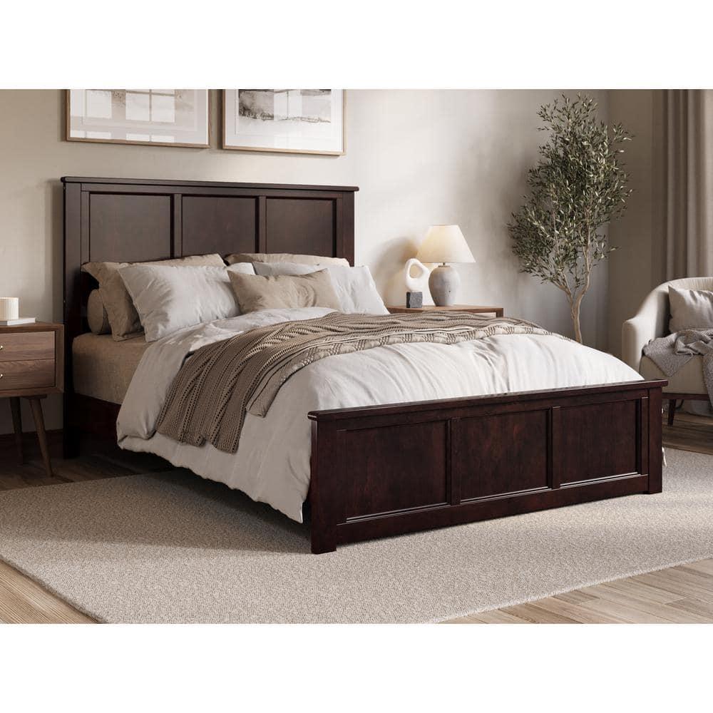 AFI Charlotte Queen Solid Wood Low Profile Platform Bed with Matching Footboard, Espresso