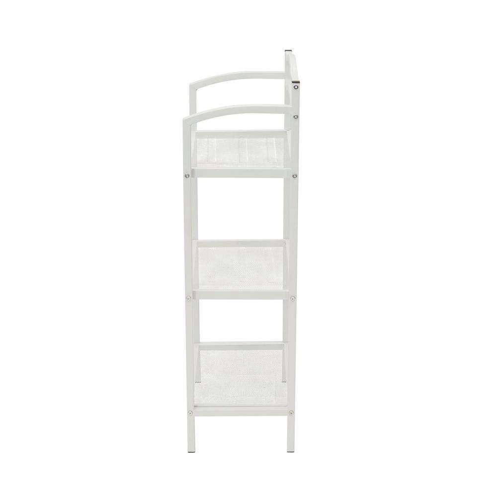 3-Tier Metal Bathroom Storage Shelf, White