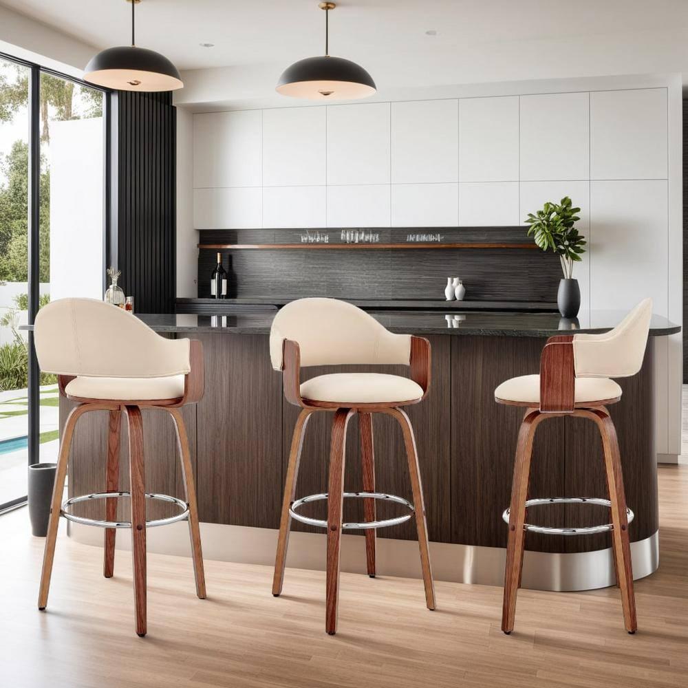 30" Daxton Counter Height Barstool: Swivel, Footrest, Armen Living