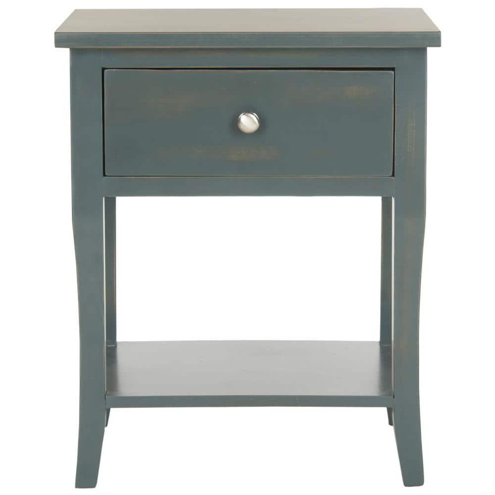 Coby Nightstand With Storage Drawer - AMH6616 - Dark Teal - Safavieh Couture