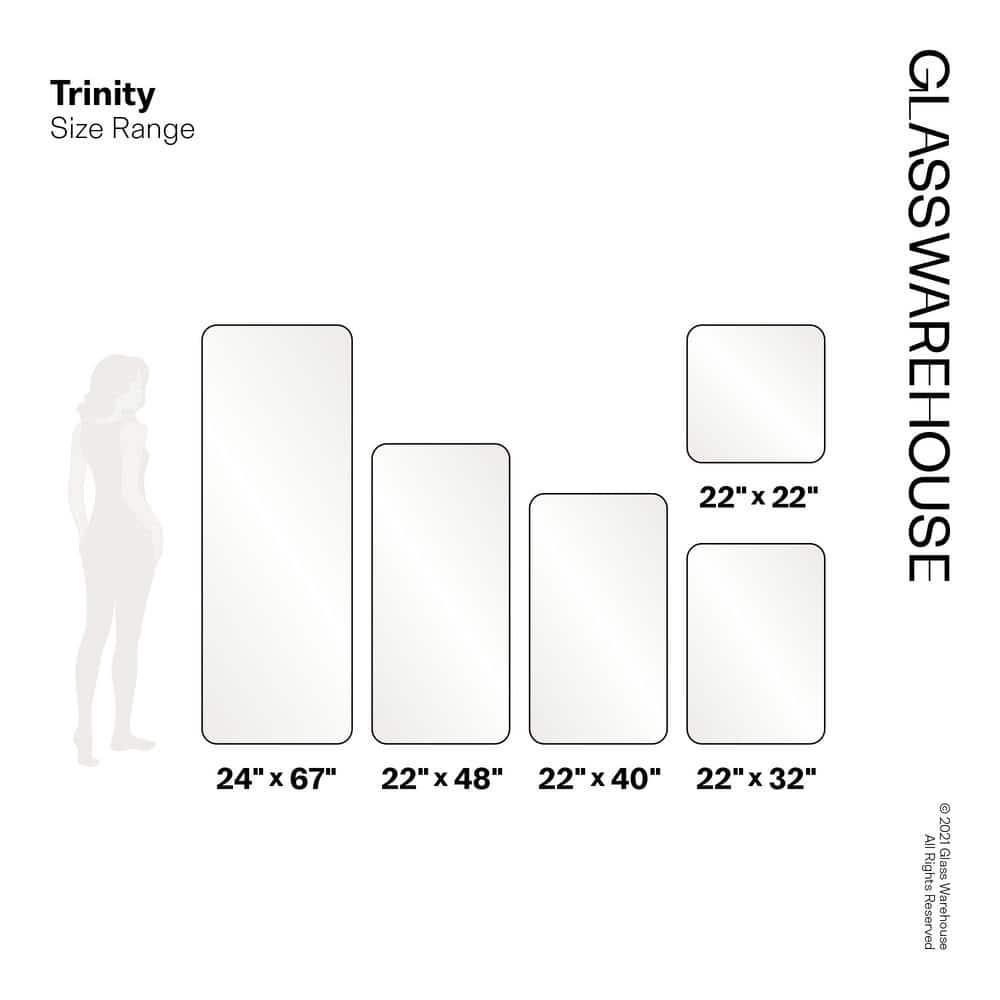 Trinity 22 in. x 48 in. Square Radius Mirror
