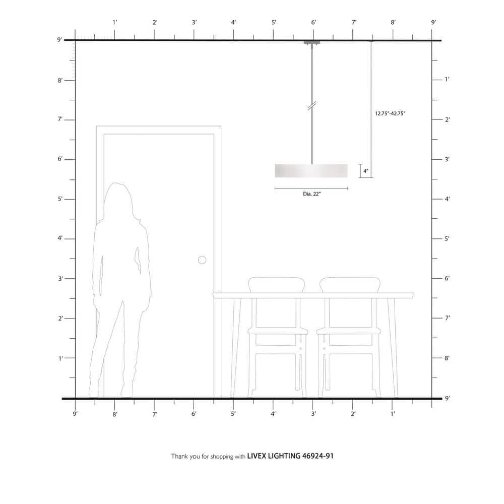 Livex Lighting Venlo 4 - Light Pendant in  Brushed Nickel