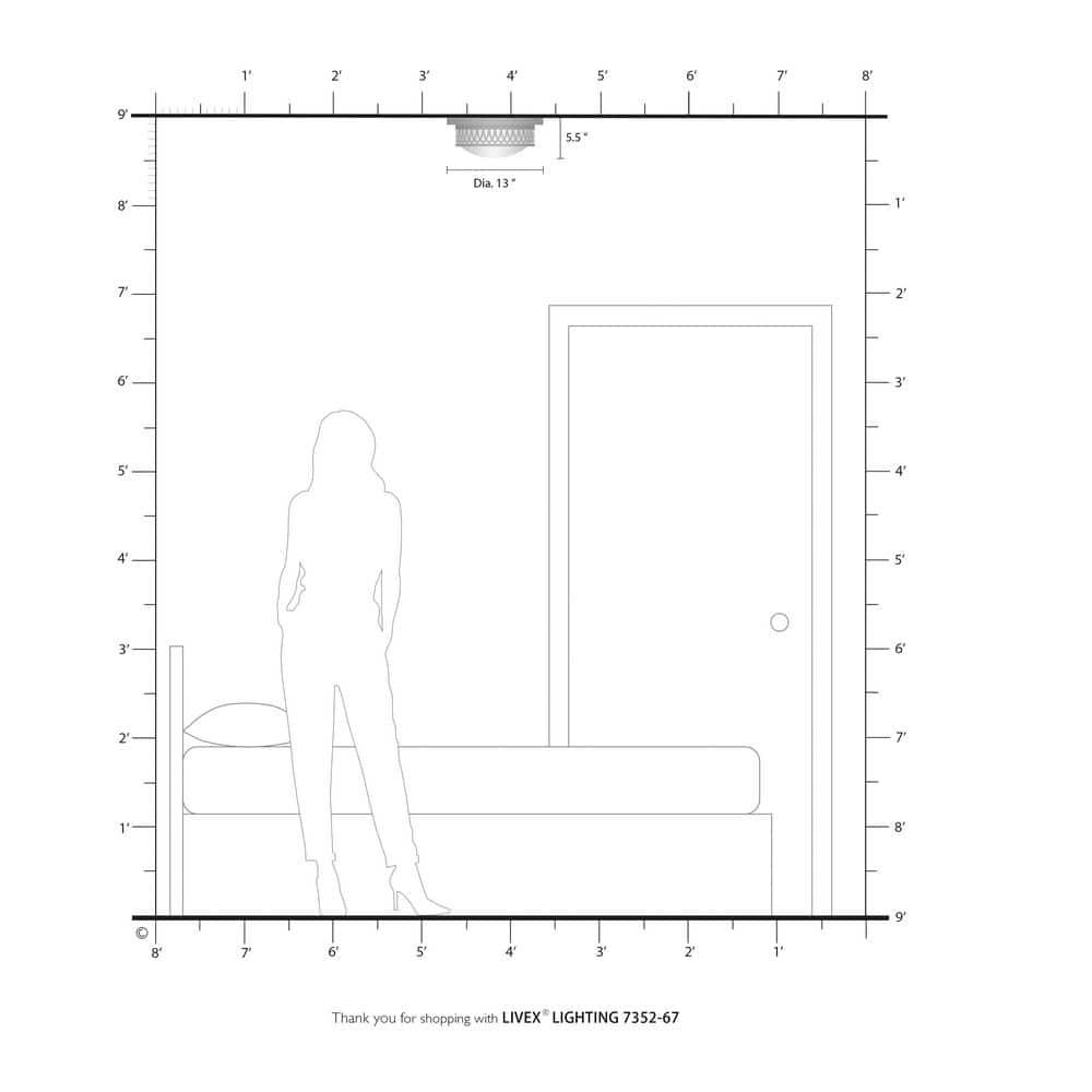 Livex Lighting Westfield Bronze/White Metal/Glass Ceiling Mount Fixture