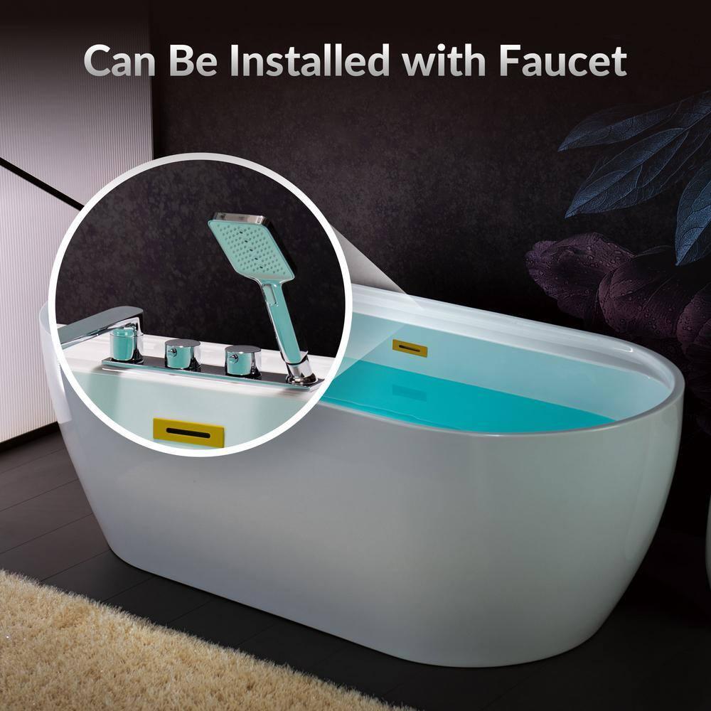 67" x 31.5" Freestanding Soaking Acrylic Bathtub