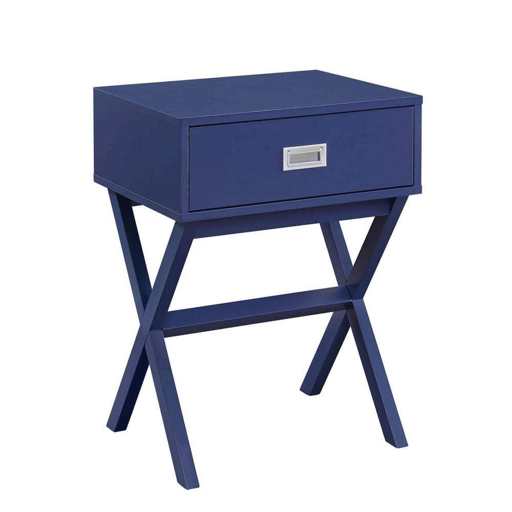 Convenience Concepts Designs2Go Landon 1 Drawer End Table, Cobalt Blue