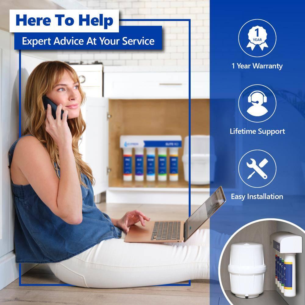 Elite Reverse Osmosis Alkaline Water Filtration System - Quick Twist Filter Change - 9 Stage RO Water Filter - Under Sink Water Filter with Alkaline Filter for added Essential Minerals 100 GPD