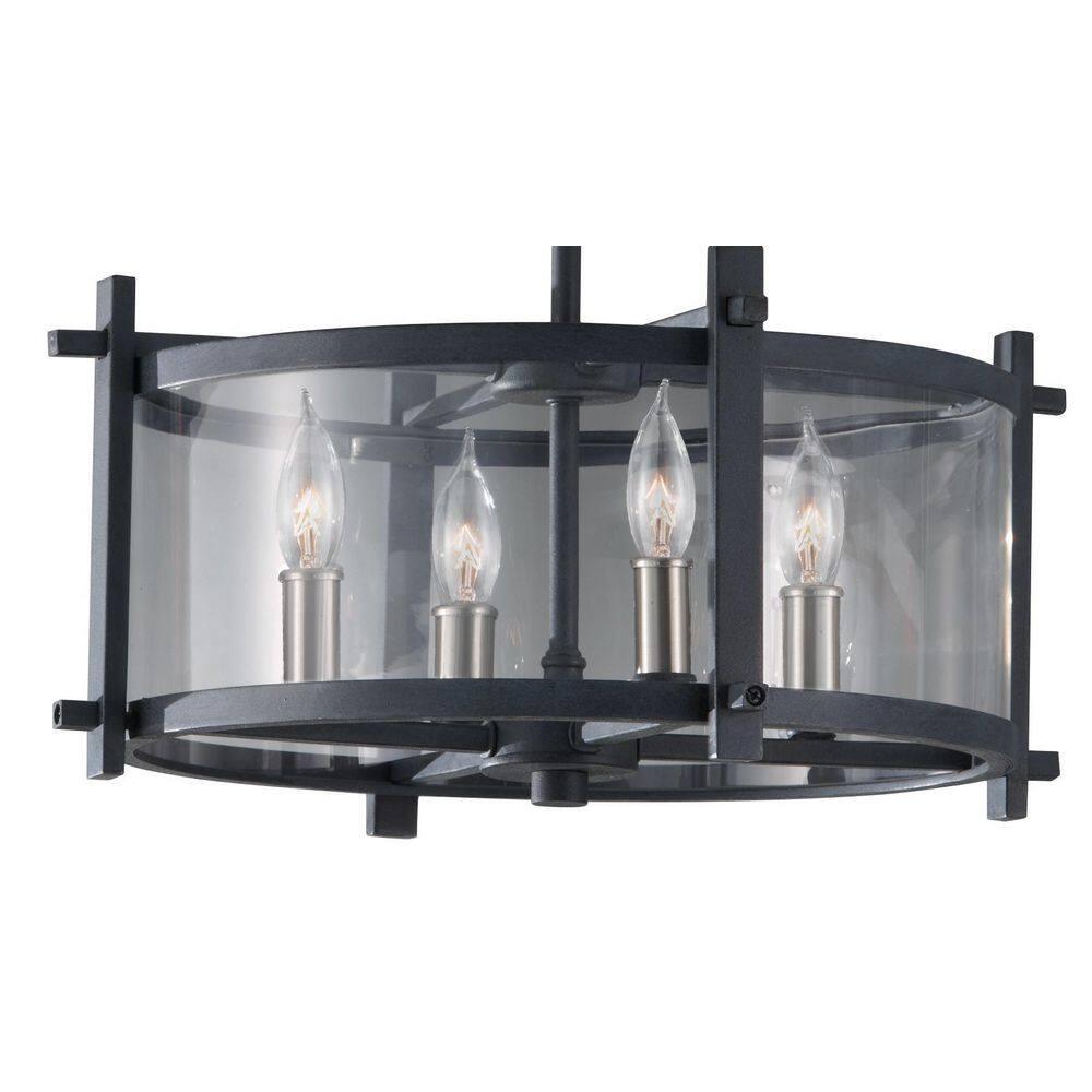 Generation Lighting Ethan 16 1/2" Iron and Glass Round Ceiling Light