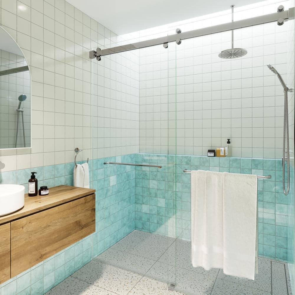 Polaris 60 in. x 78 in. Fully Frameless Sliding Bypass Shower Door
