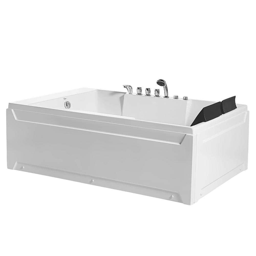 Modern 72'' x 48'' Alcove / Tile In Whirlpool Plastic / Acrylic Bathtub with Faucet