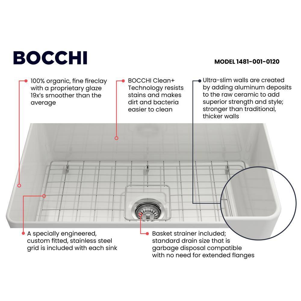 Aderci 30'' L Farmhouse Apron-Front Fireclay Kitchen Sink