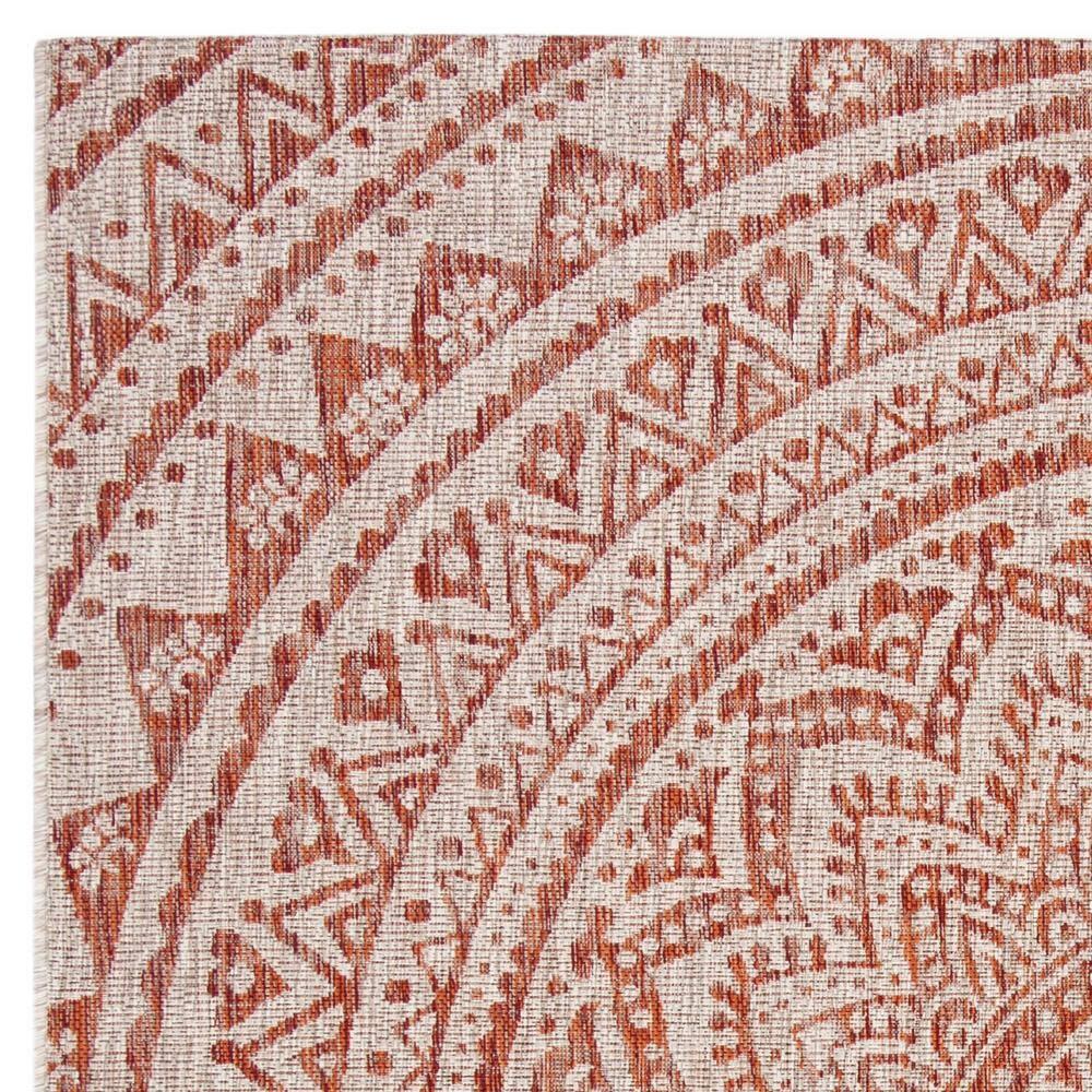 Courtyard CY8734 Power Loomed Indoor and Outdoor Area Rug - Light Beige/Terracotta - 6'7"x6'7" - Safavieh