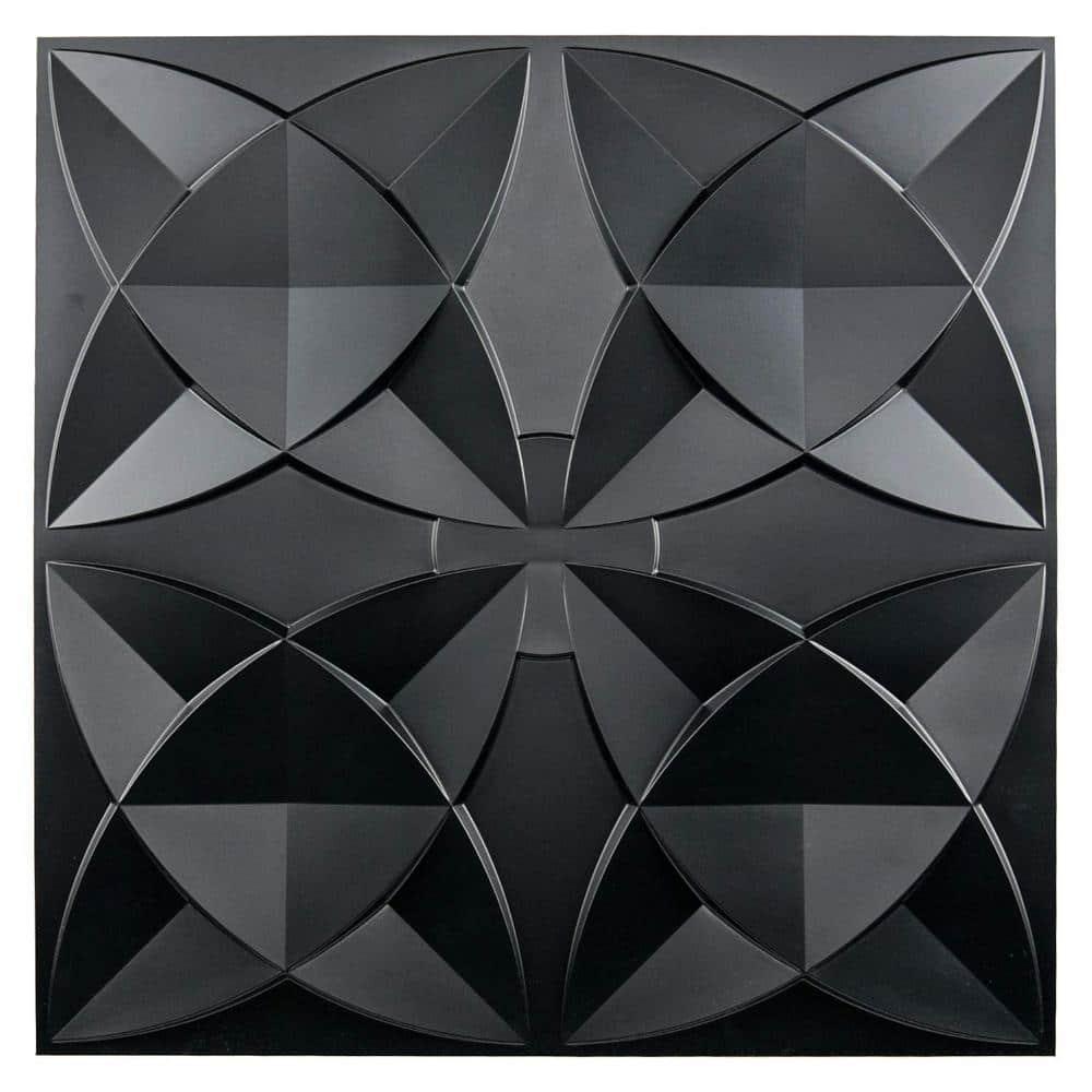 Black Floral PVC Decorative Ceiling Tile 24.61" x 24.61"