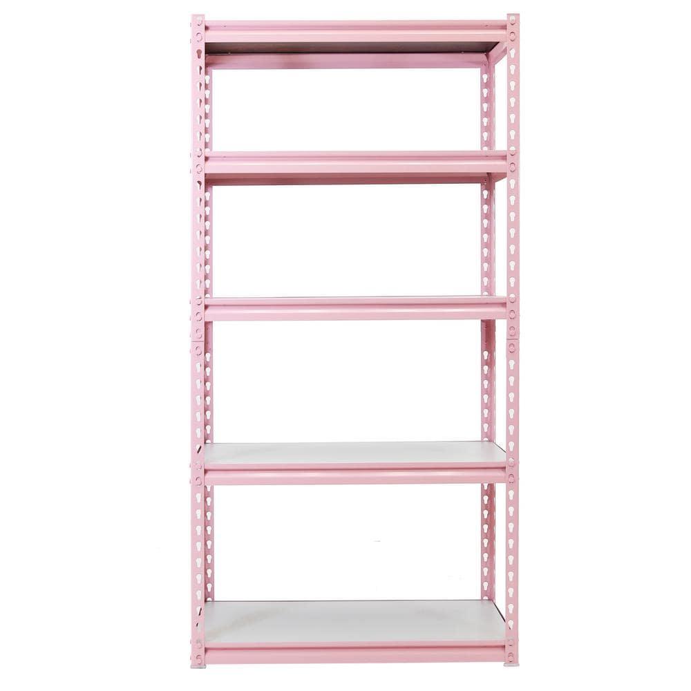 King's Rack Pink 5-Tier Boltless Tier Height Adjustable Steel Frame Garage Storage  Shelving Units (36" W x 18" D x 72")