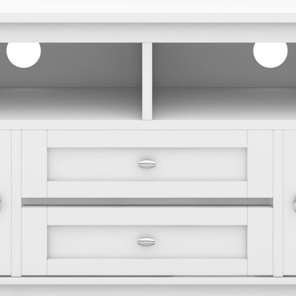 Simpli Home Warm Shaker 72"W Solid Wood TV Stand for TVs up to 80" with 4 Storage Cabinets and 2 Drawers