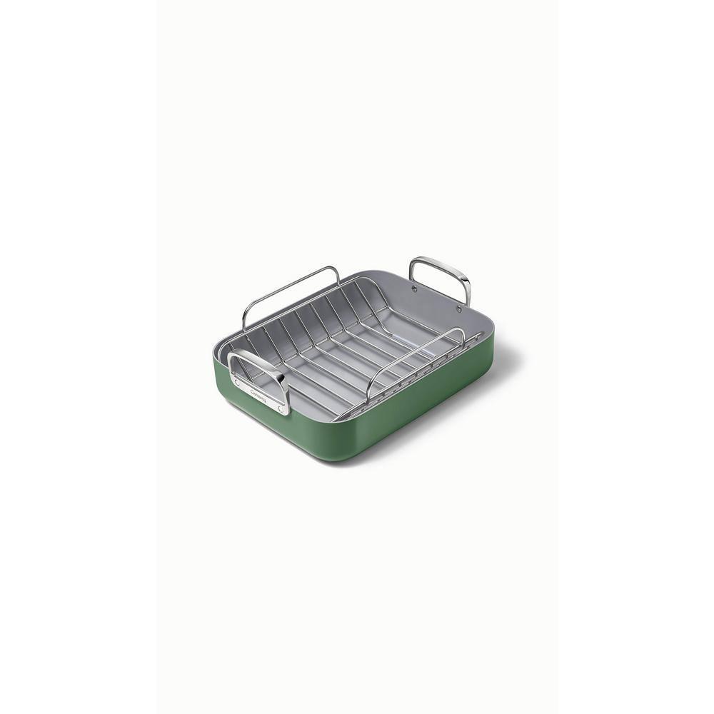 Caraway ® Sage Ceramic Non-Stick Roasting Pan with Rack