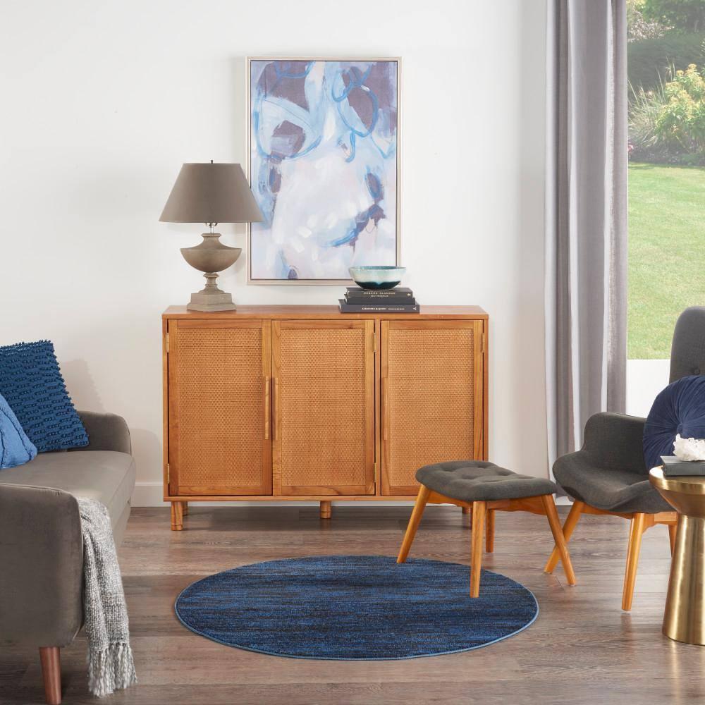 Nourison Nourison Essentials NRE01 Indoor/outdoor Area Rug - Midnight Blue 4' x round