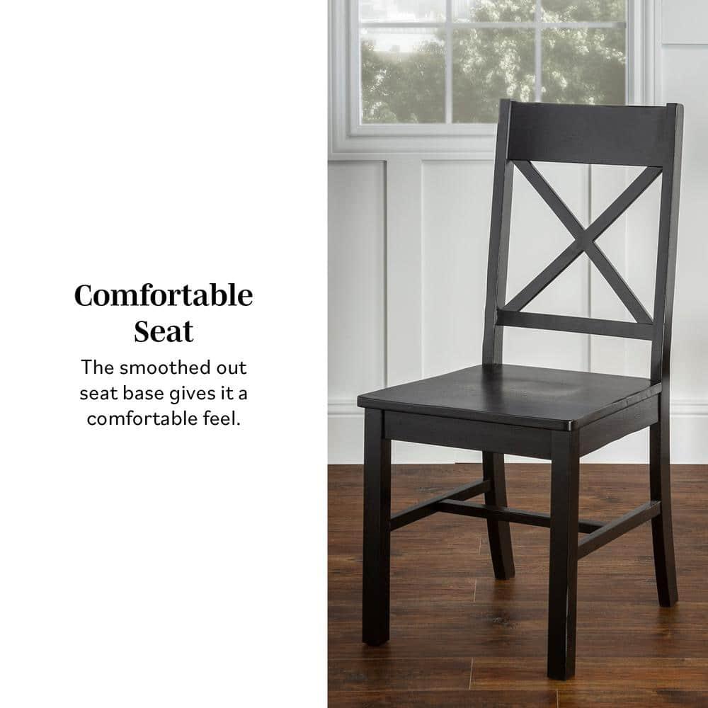 Gracie Oaks Solid Wood Upholstered Dining Chair(Set of 2)