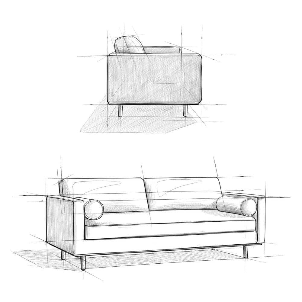 Simpli Home Morrison Genuine Leather Sofa, Mid-Century Modern Couch for Living Room, Handcrafted with Removable Cushions