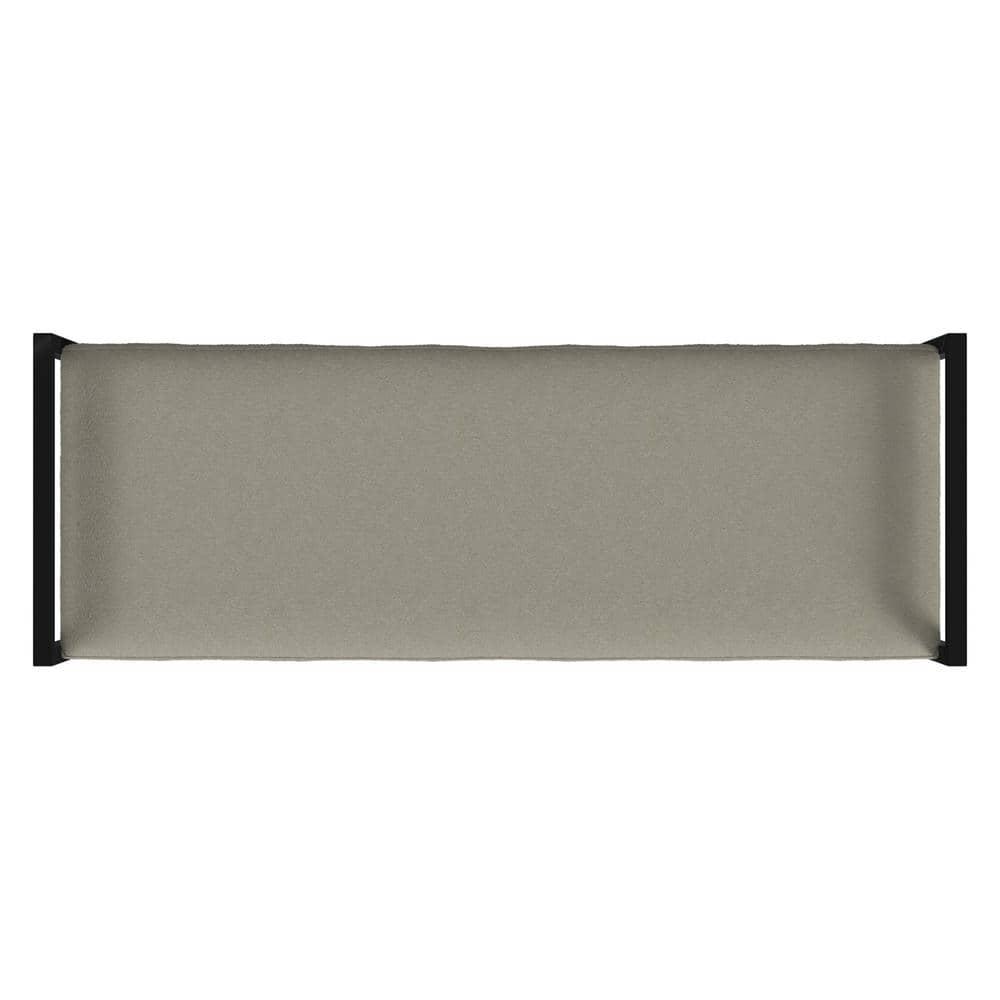 HomePop Moderno Metal y Terciopelo Bench, 49.5"Ancho x 17.25"Profundidad x 19"Alto, Gris/negro