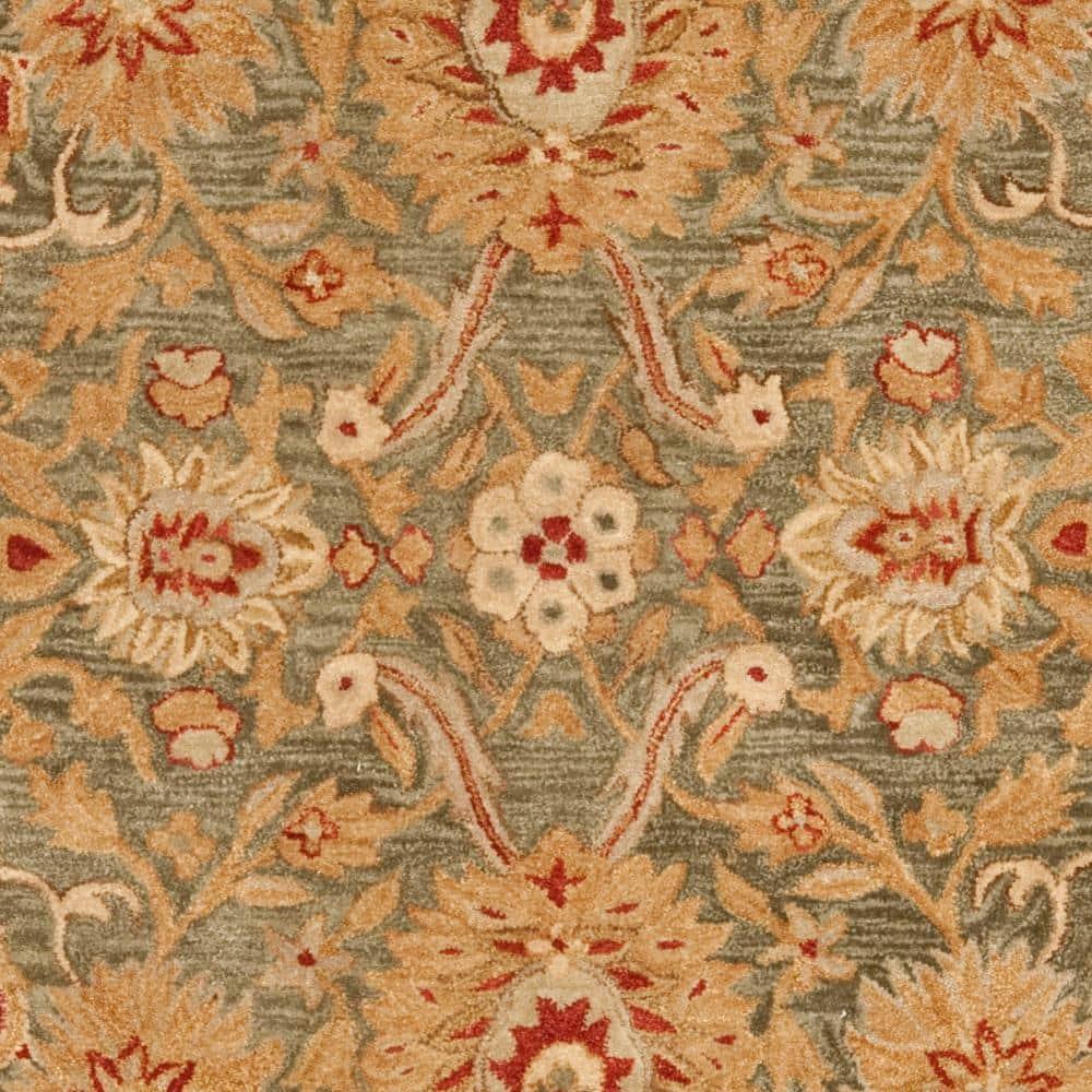 SAFAVIEH Anatolia Trinity Traditional Wool Area Rug, Sage/Ivory, 6' x 9'