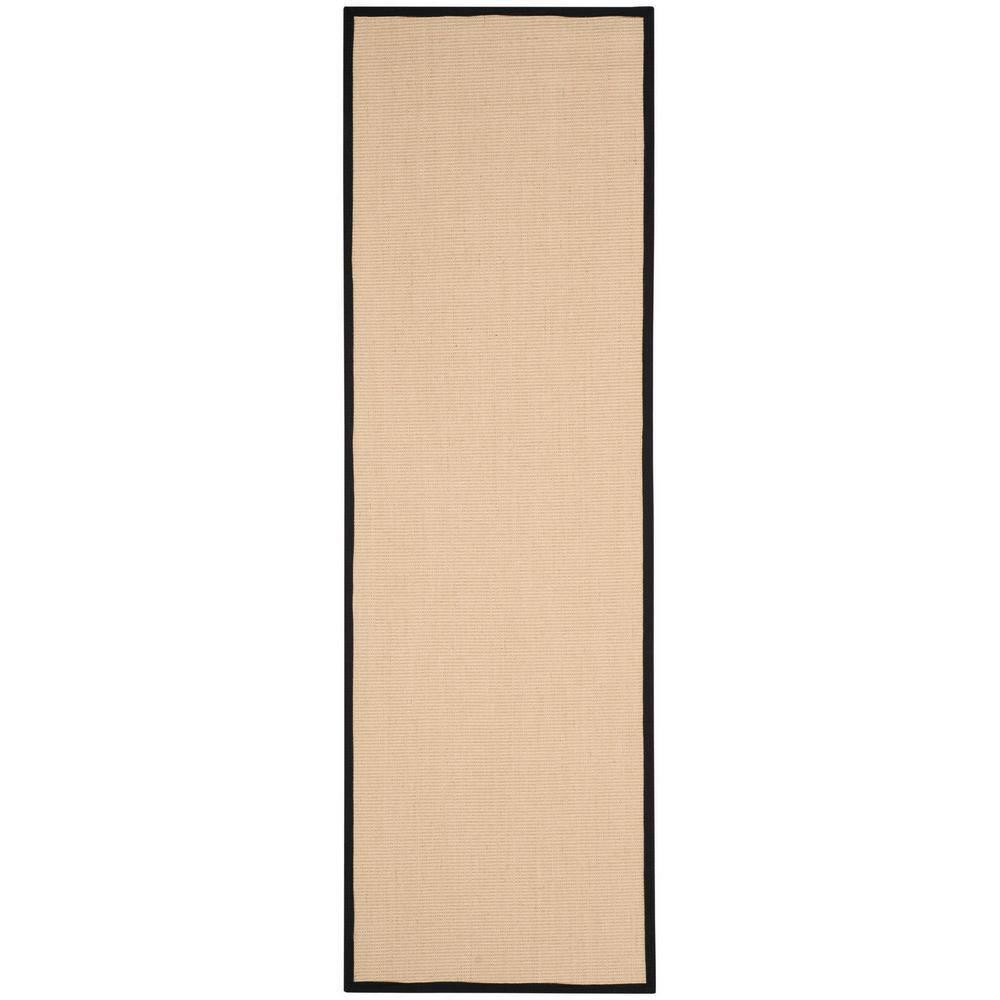Natural Fiber NF131 Power Loomed Runner Rug - Beige/Black - 2'6"x6' - Safavieh.
