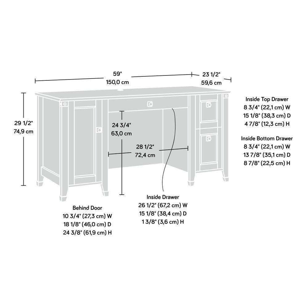Sauder Carson Forge Computer Desk, Coffee Oak Finish
