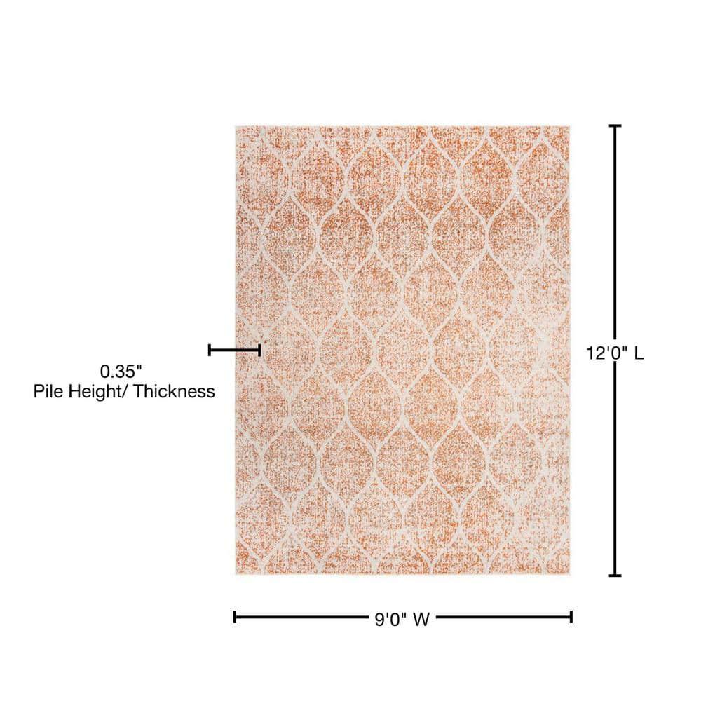Madison MAD604 Power Loomed Indoor Area Rug - Cream/Orange - 9'x12' - Safavieh