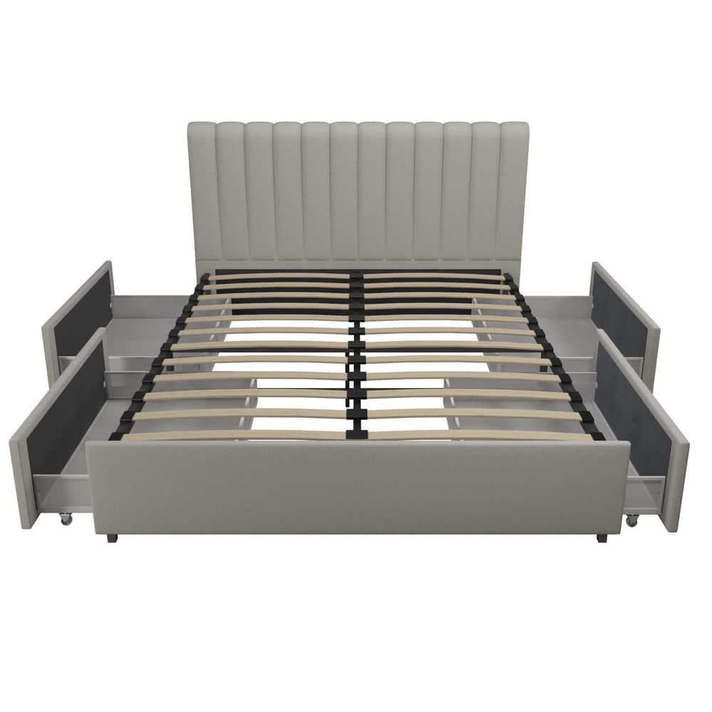 Brittany Upholstered Unfinished Platform Storage Bed
