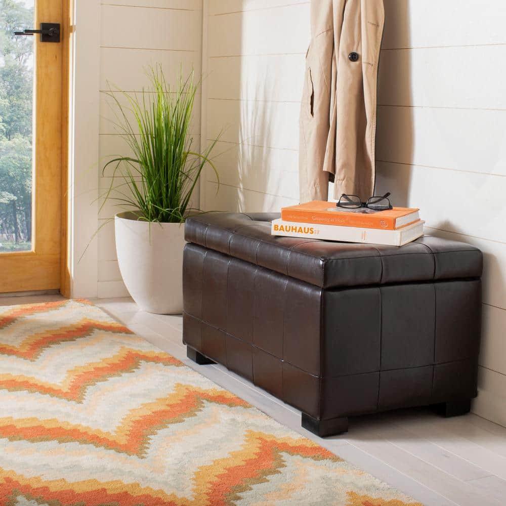 Small Manhattan Storage Bench - Brown - Safavieh