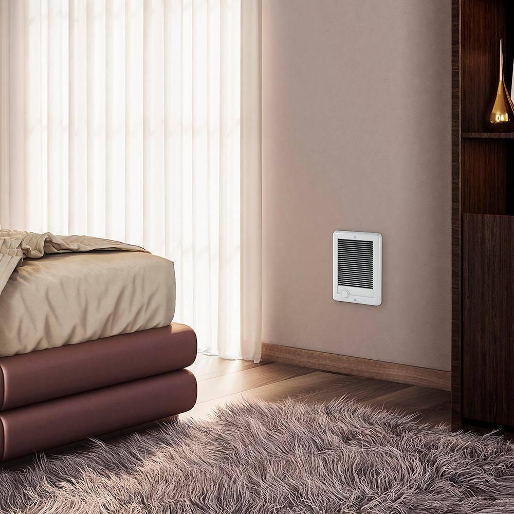 White 1500W Electric Wall Heater with Thermostat and Automatic Shut-off
