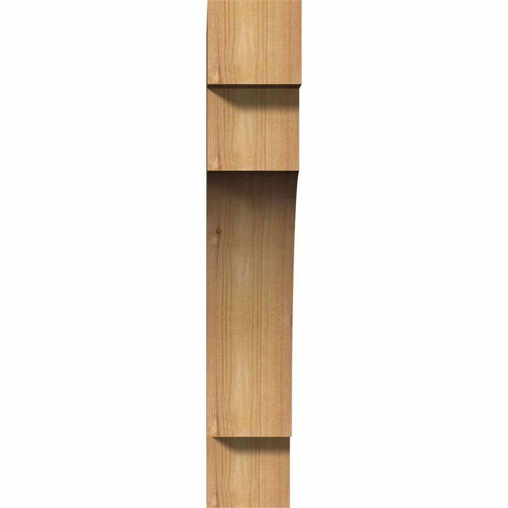 3 1/2"W x 12"D x 20"H Mediterranean Smooth Corbel, Western Red Cedar