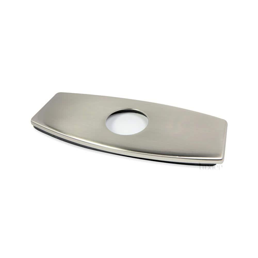 BWE 6.3 Inch Sink Hole Cover Bathroom Vessel Vanity Sink Faucet Rectangle Cover Deck Plate for 1 Or 3 Hole Escutcheon Brushed Nickel