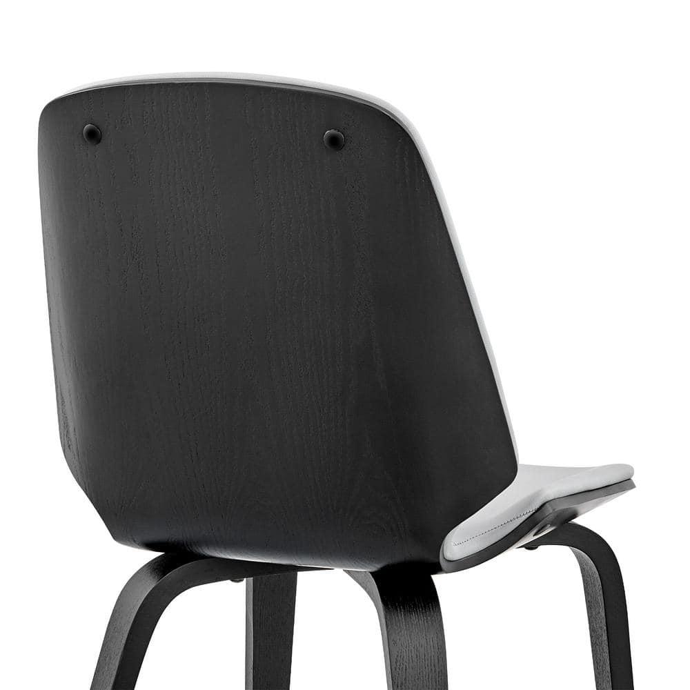 Armen Living Brinley 18" Faux Leather Dining Room Accent Chair in Gray/Black