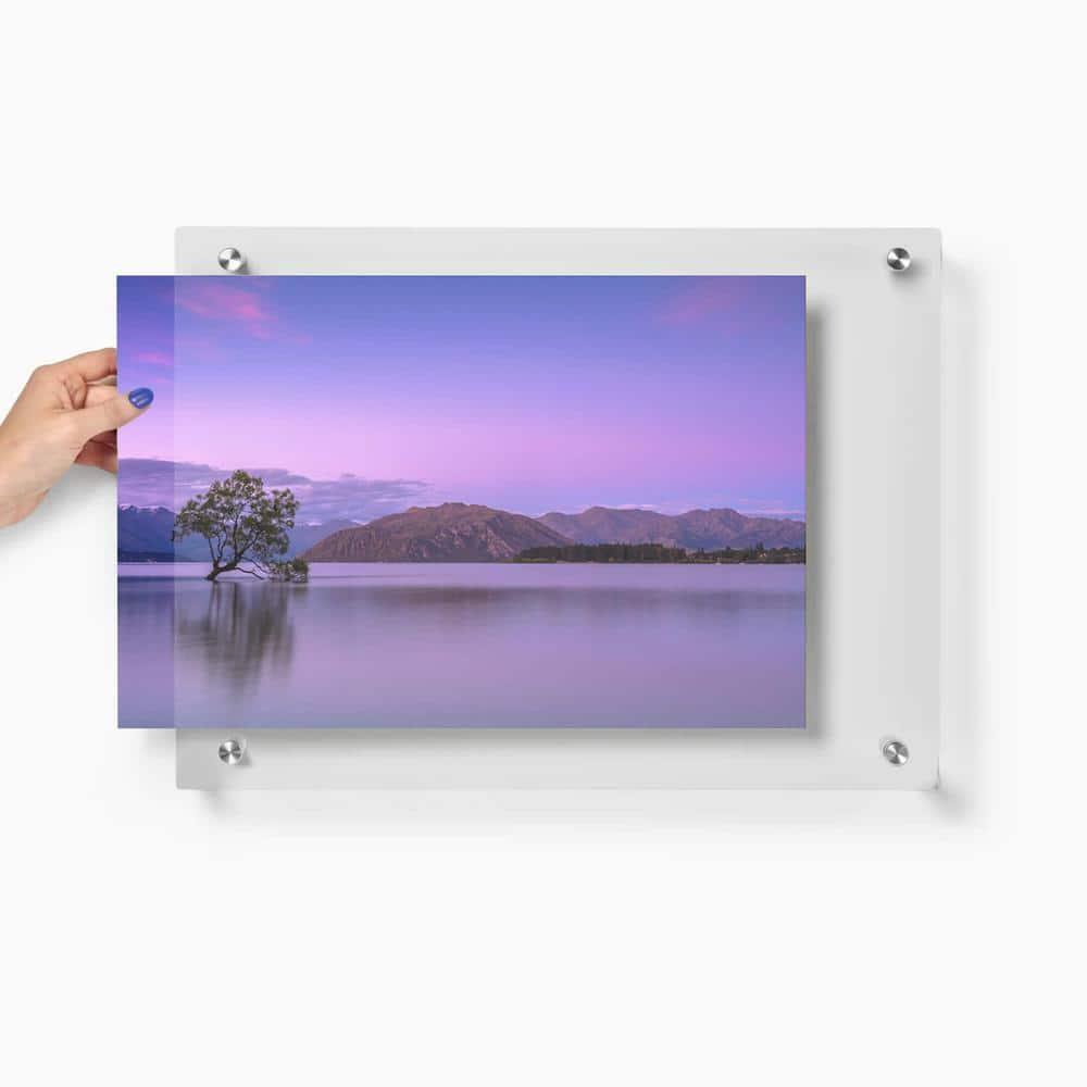 Acrylic Magnetic Picture Frames 21x27, for Photo up to 18x24 inches - Chrome Wall mount standoffs with Magnets