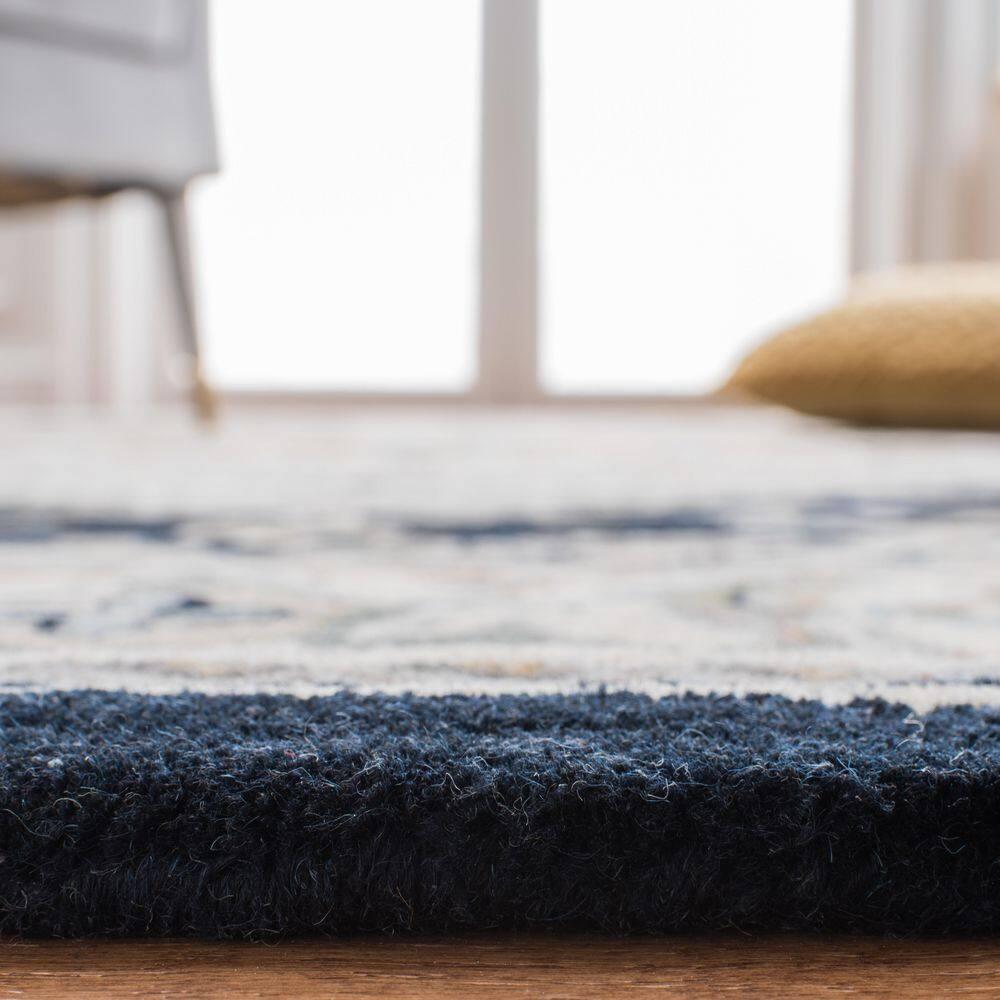 Heritage HG625 Handmade Area Rug - 5'x8' - Grey/Navy - Safavieh