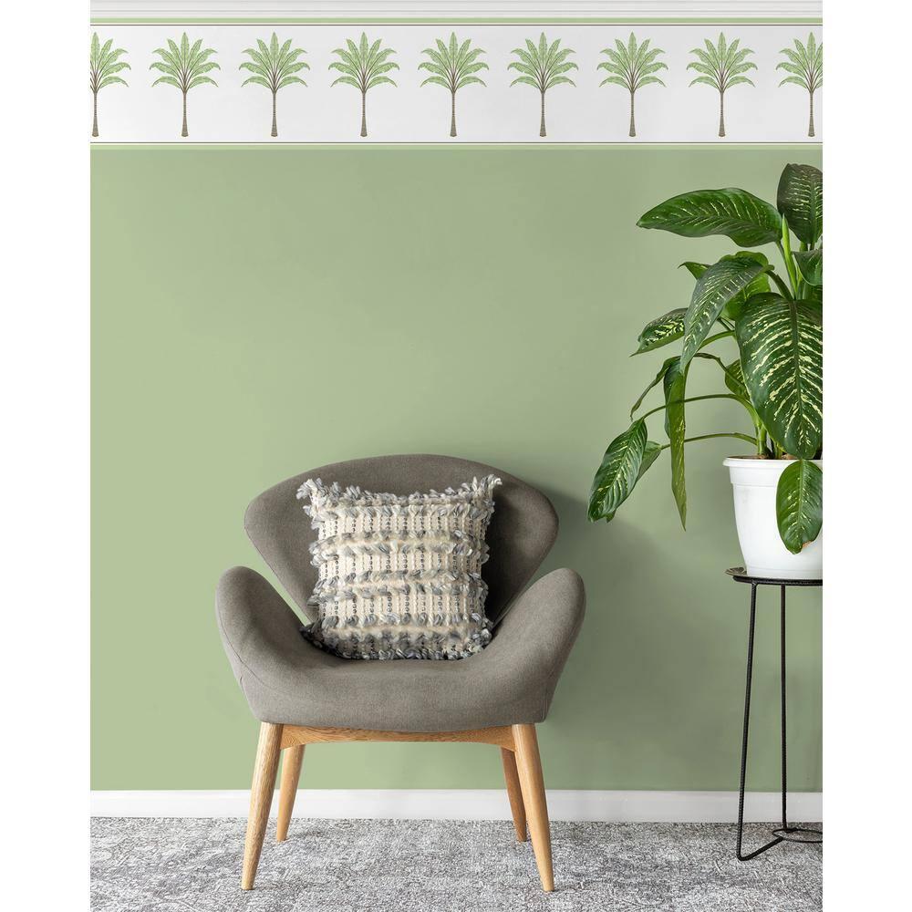 Harry & Grace Green Tea Montgomery Palm Peel and Stick Wallpaper Border