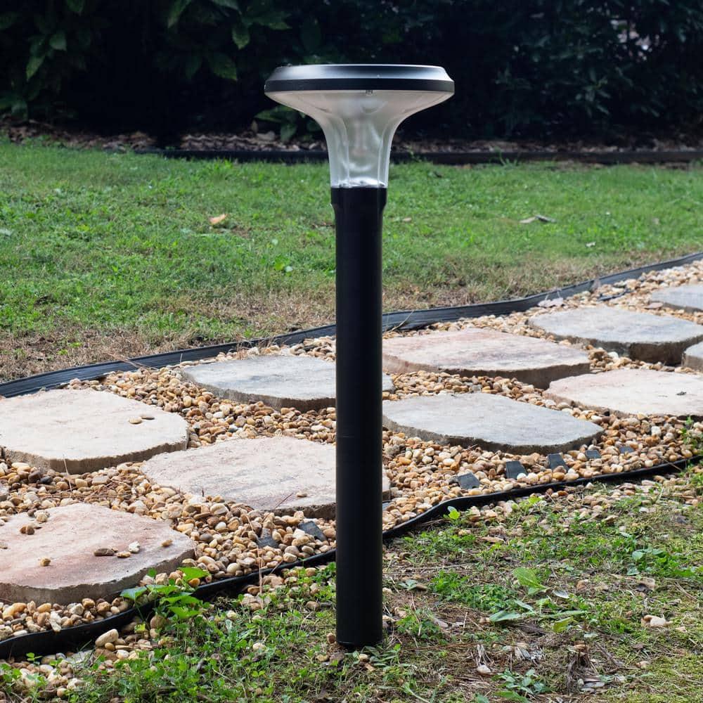Vantage Solar Commercial Graded Black Warm White LED Pathway Bollard Light