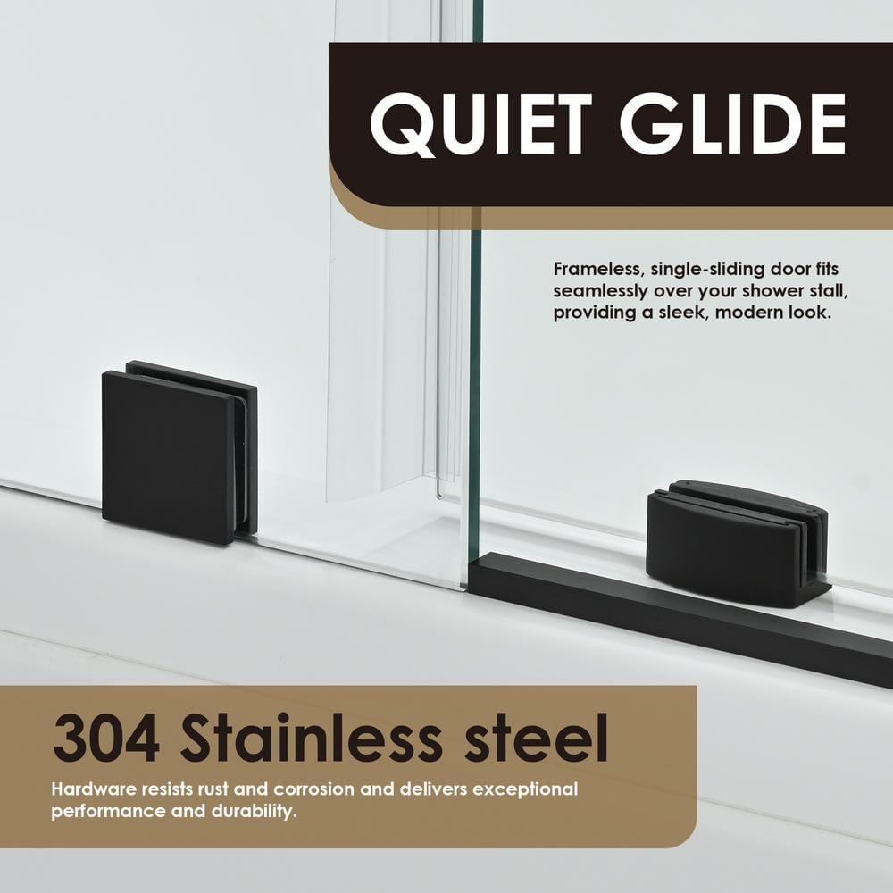 56" - 60" W x 58" H Single Sliding Frameless Tub Door