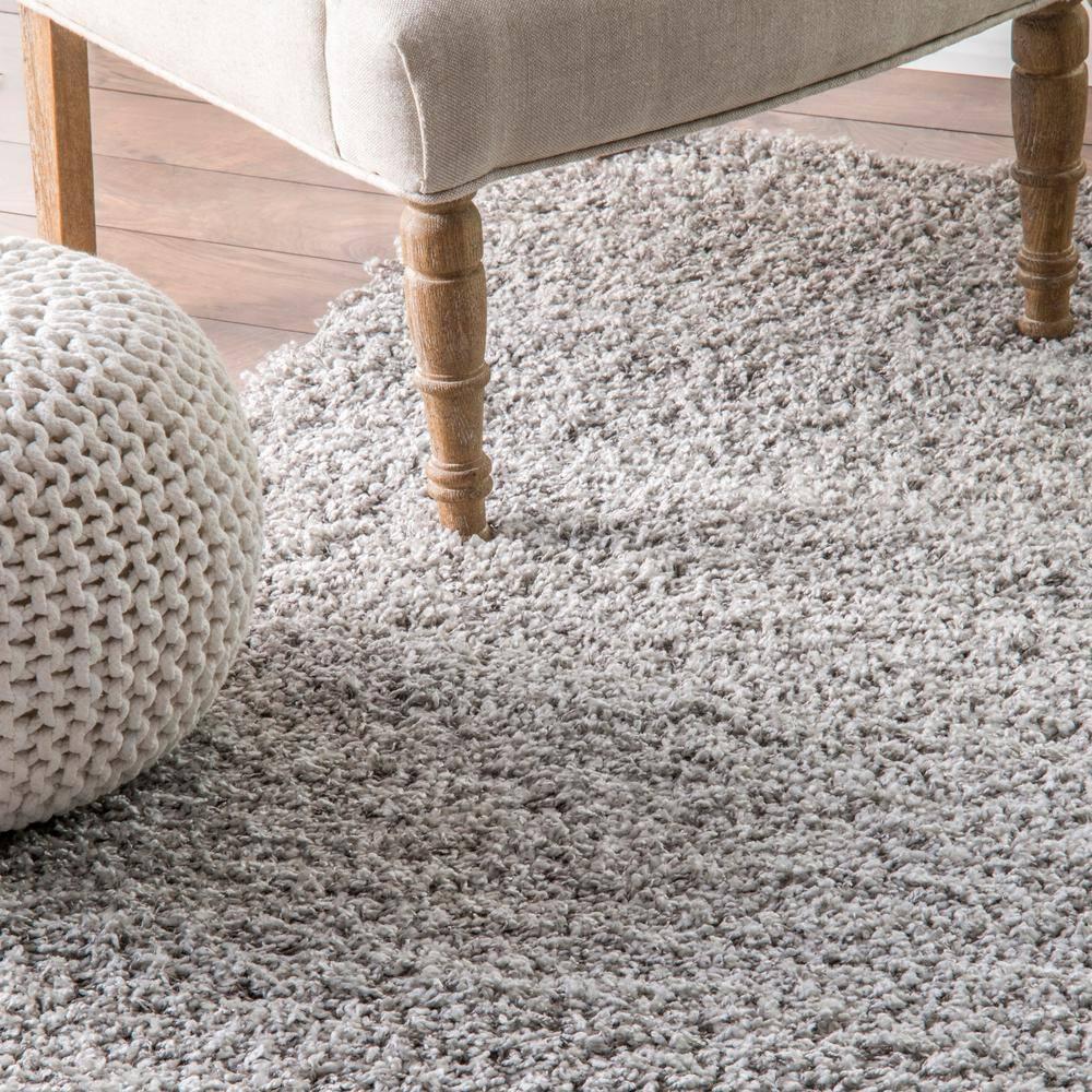 Nuloom Marleen Solid 12x18 Shag Indoor Area Rug for Living Room Bedroom Dining Room Nursery, Silver