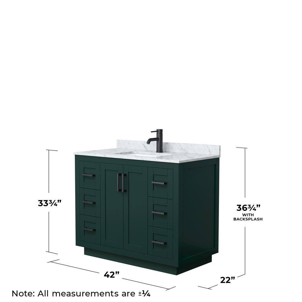 Wyndham Collection Miranda 42" Freestanding Single Bathroom Vanity with Marble Top