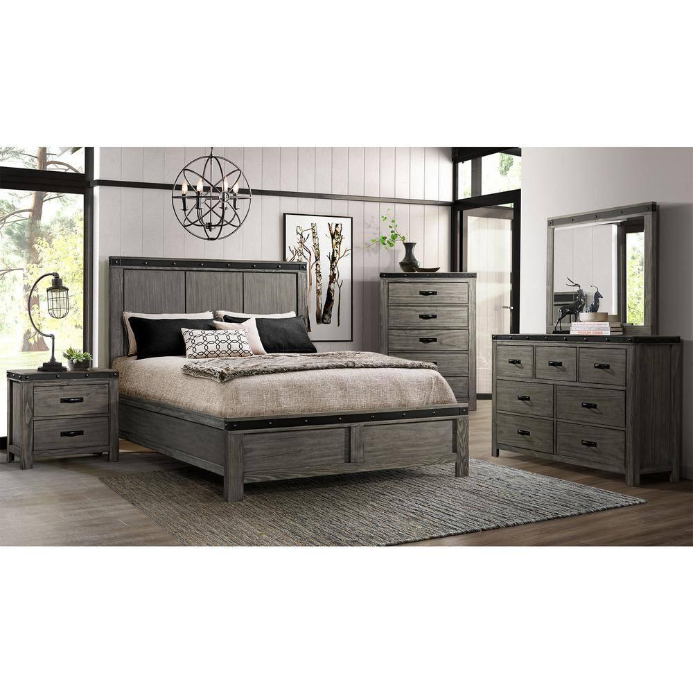 5 Drawer Montauk Chest Gray - Picket House Furnishings: Spacious Storage, Metal Pulls, Bedroom Furniture