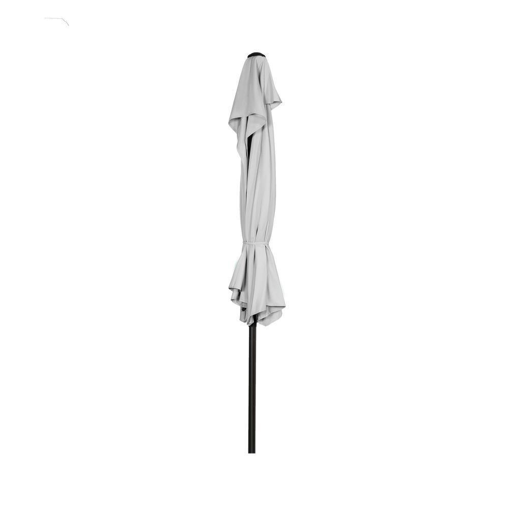 Westin Outdoor 9 Ft Half Market Umbrella for Backyard Patio Apartment Balcony Window UV Weather Resistant, White