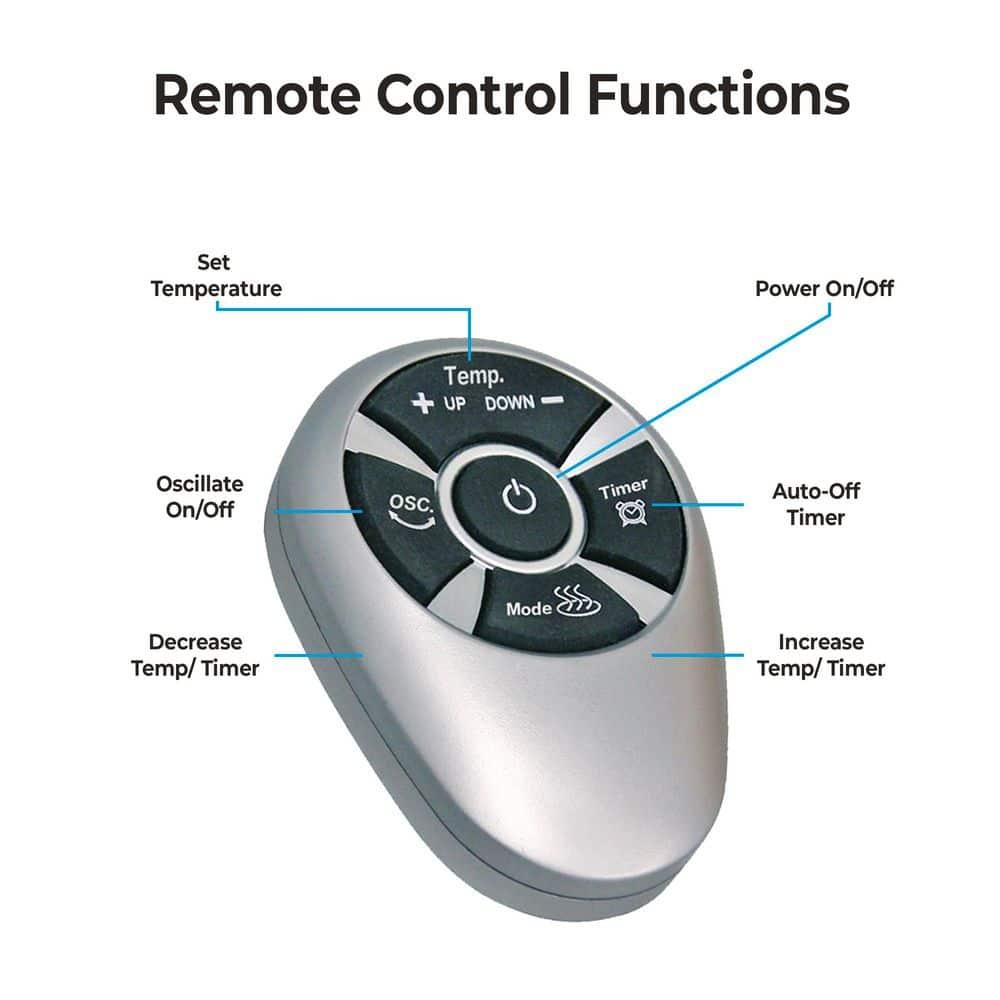 Comfort Zone Portable 1500W Ceramic Oscillating Digital Tower Space Heater