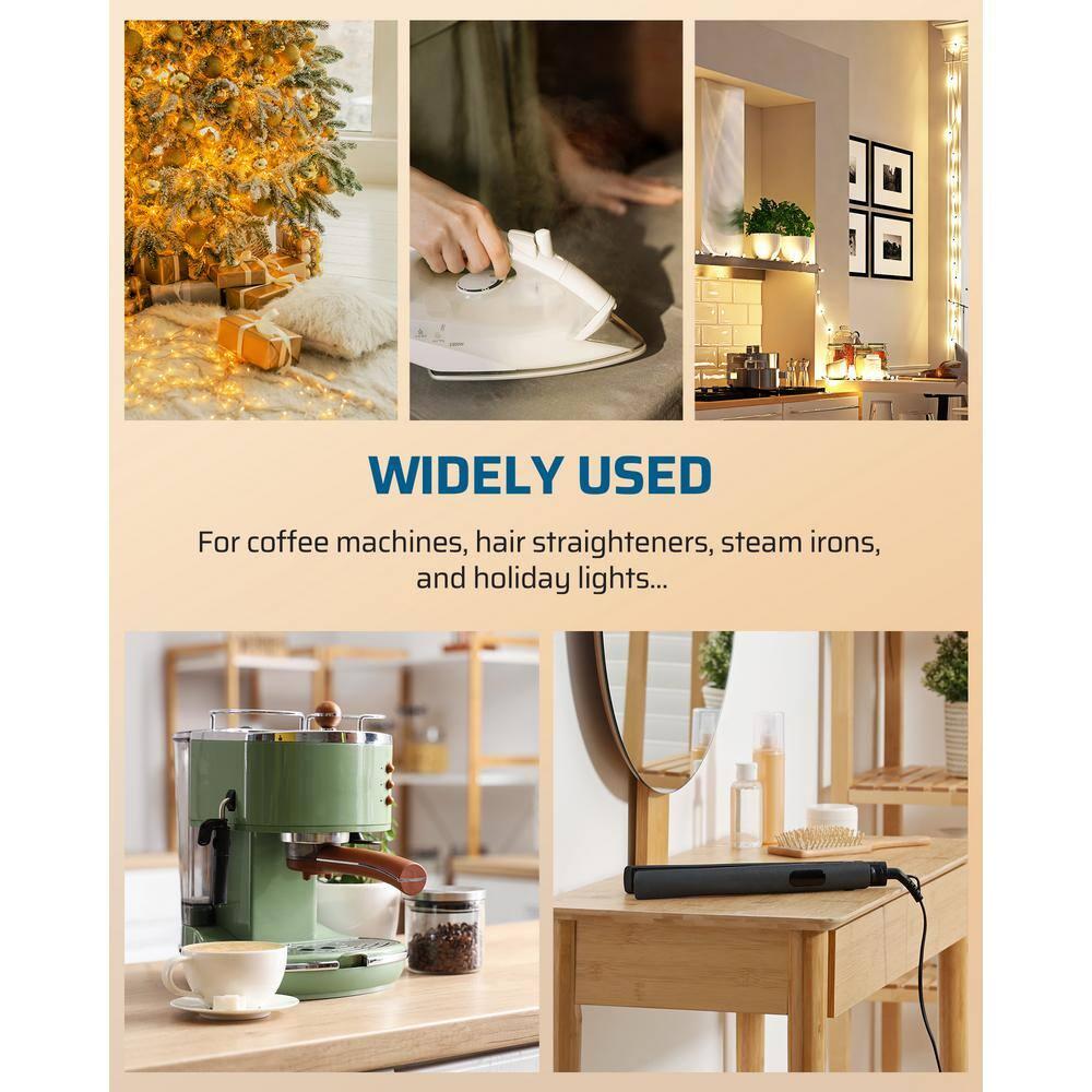 Indoor Countdown Timer Outlet, Timers for Electrical Outlets, Auto Shut Off Safety Outlet, 1-3-Prong Grounded Outlet