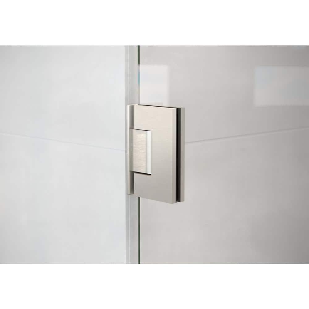 Illume 33.5 in. x 78 in. Fully Frameless Wall Hinge Shower Door