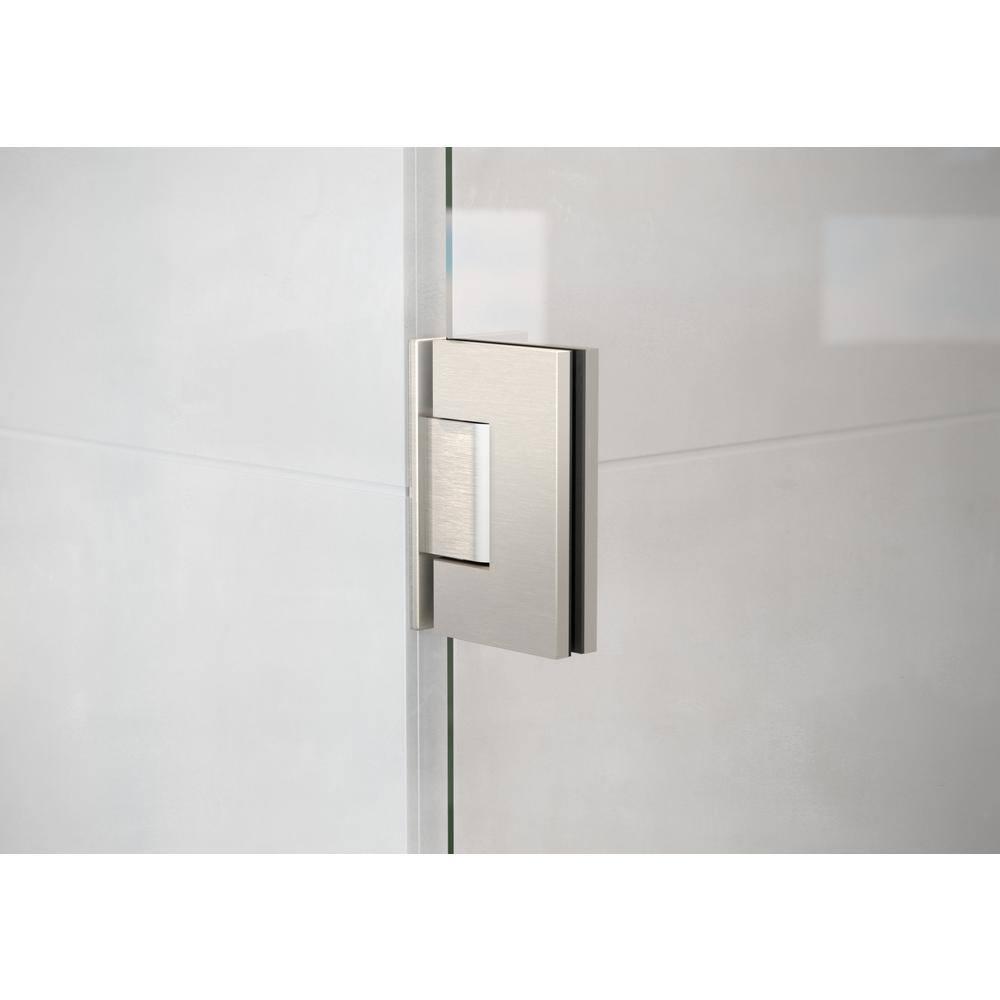 Glass Warehouse Illume 72.5 in. x 78 in. Fully Frameless Wall Hinge Shower Door GW-WH-72.5-BN