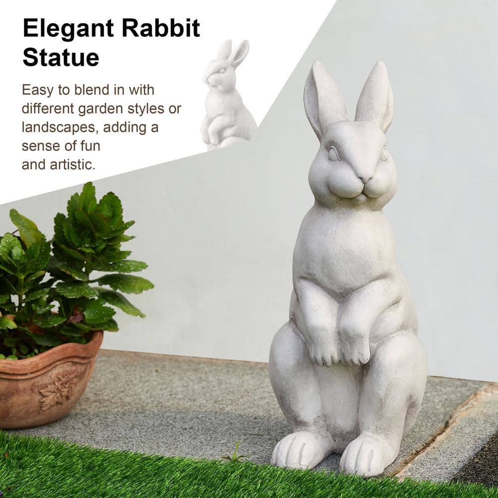 Glitzhome 22.75"H MGO White Standing Rabbit Statue