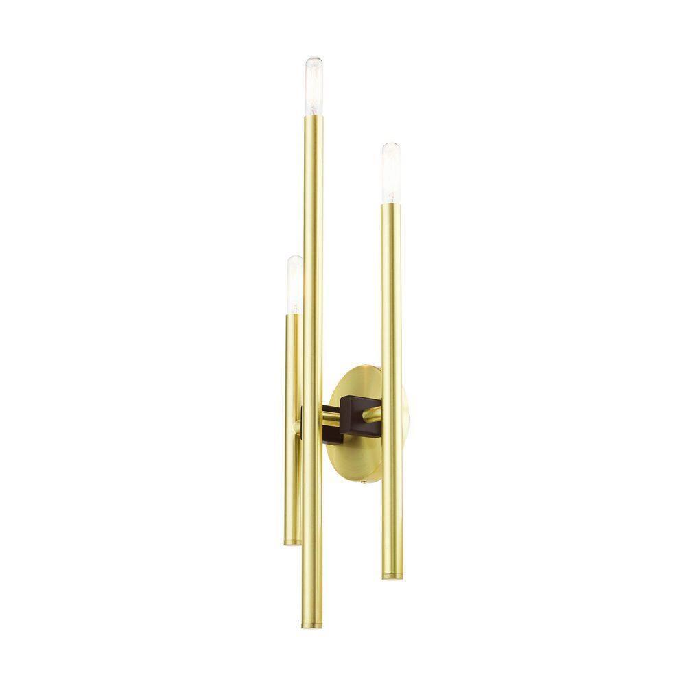 Livex Lighting Denmark 3 - Light Wall Light in  Satin Brass